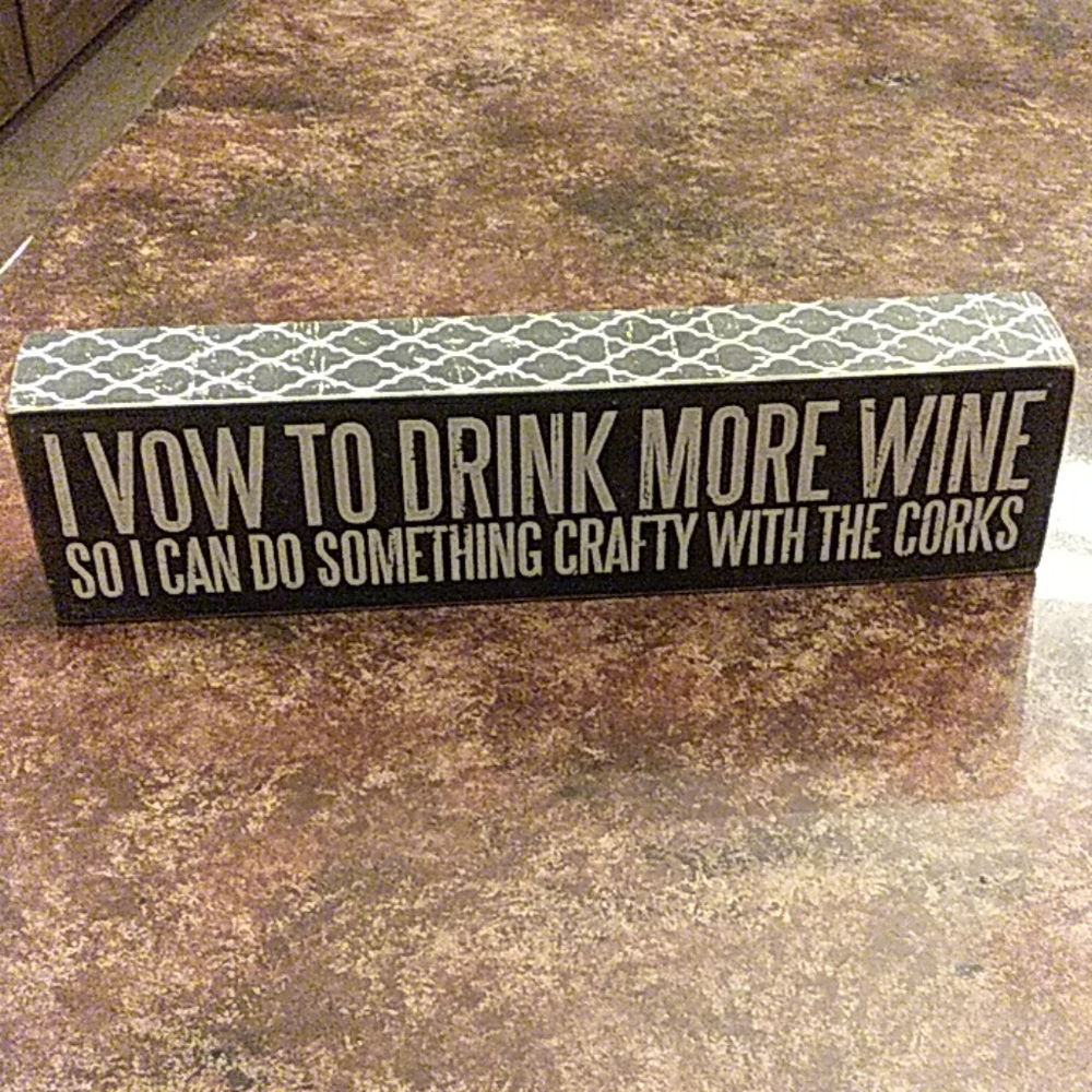 Wooden decorative humorous wine sign